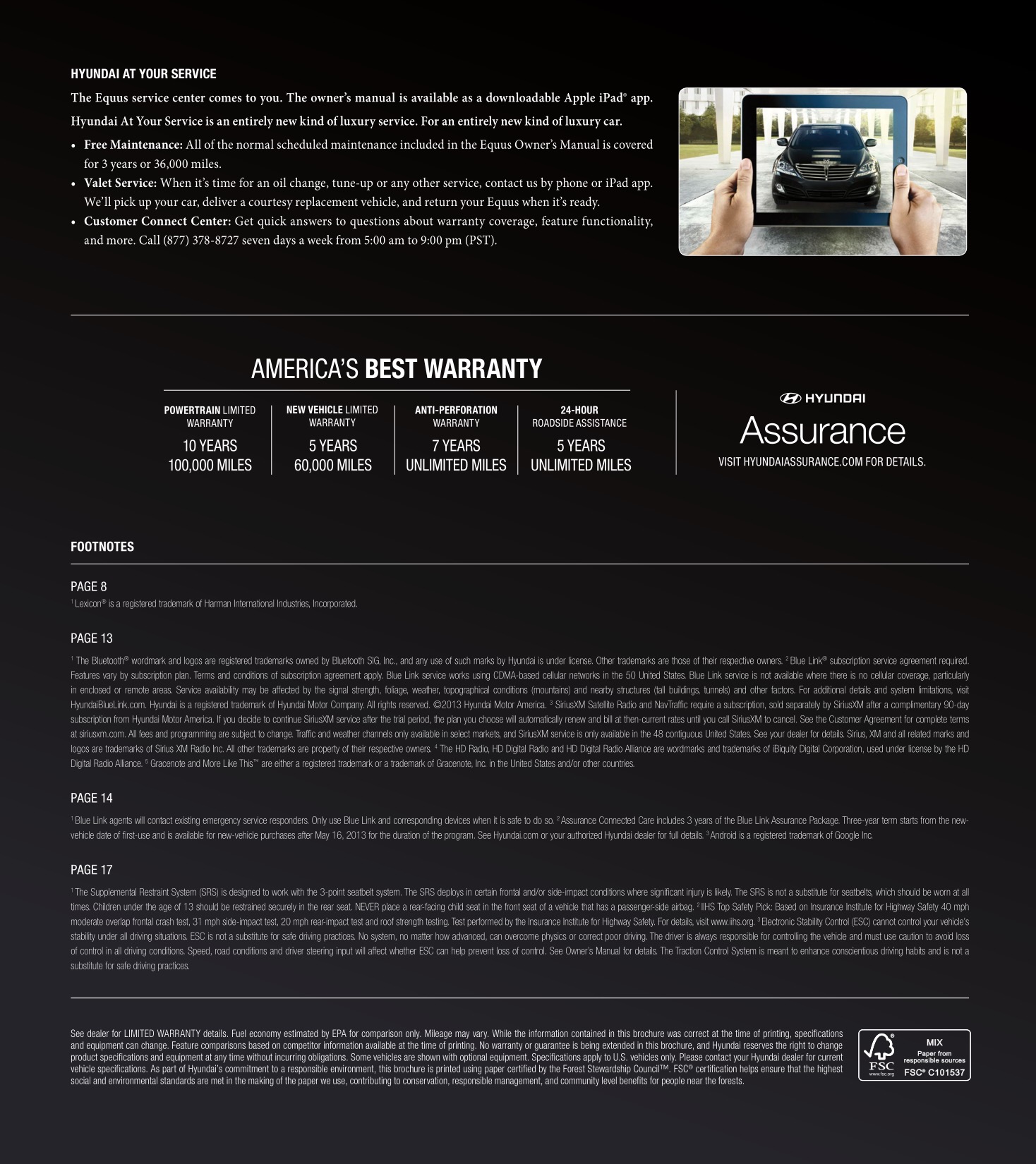 2014 Hyundai Equus Brochure Page 11